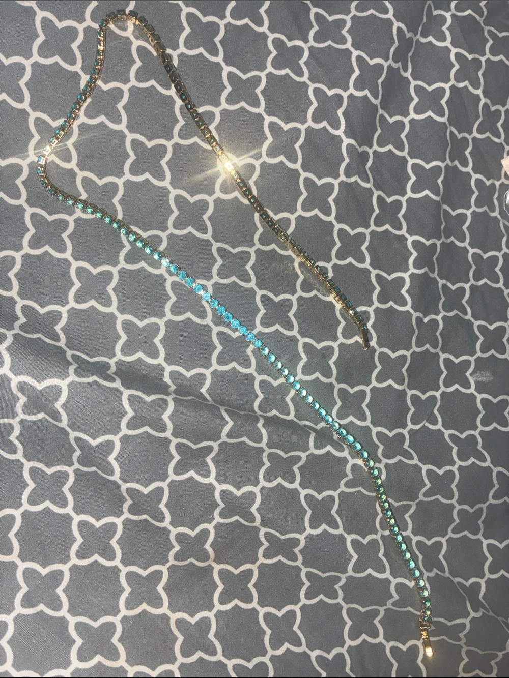 Sparkling Aqua Crystal Tennis Necklace - Women Jewelry